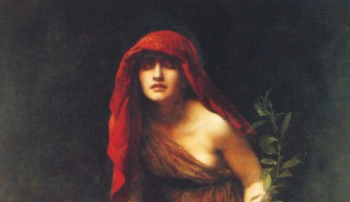 John Collier's 1891 painting, Priestess of Delphi.